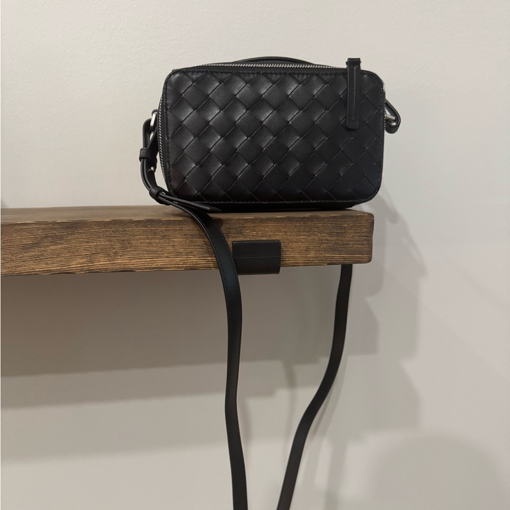 Bottega Veneta Black Woven Crossbody Bag